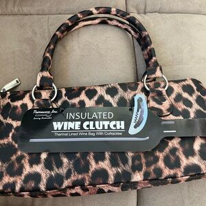 Leopard Print Insulated Wine Clutch NEW WITH TAG